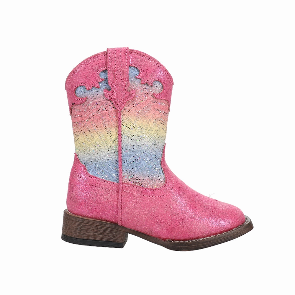 Winter Boots In Sale Glitter Lace Square Toe Cowboy Boots (Toddler-Little Kid)