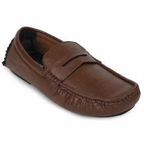 Fortune Brown Formal Loafers For Men CLASSIK-2E By Liberty Chain Loafers