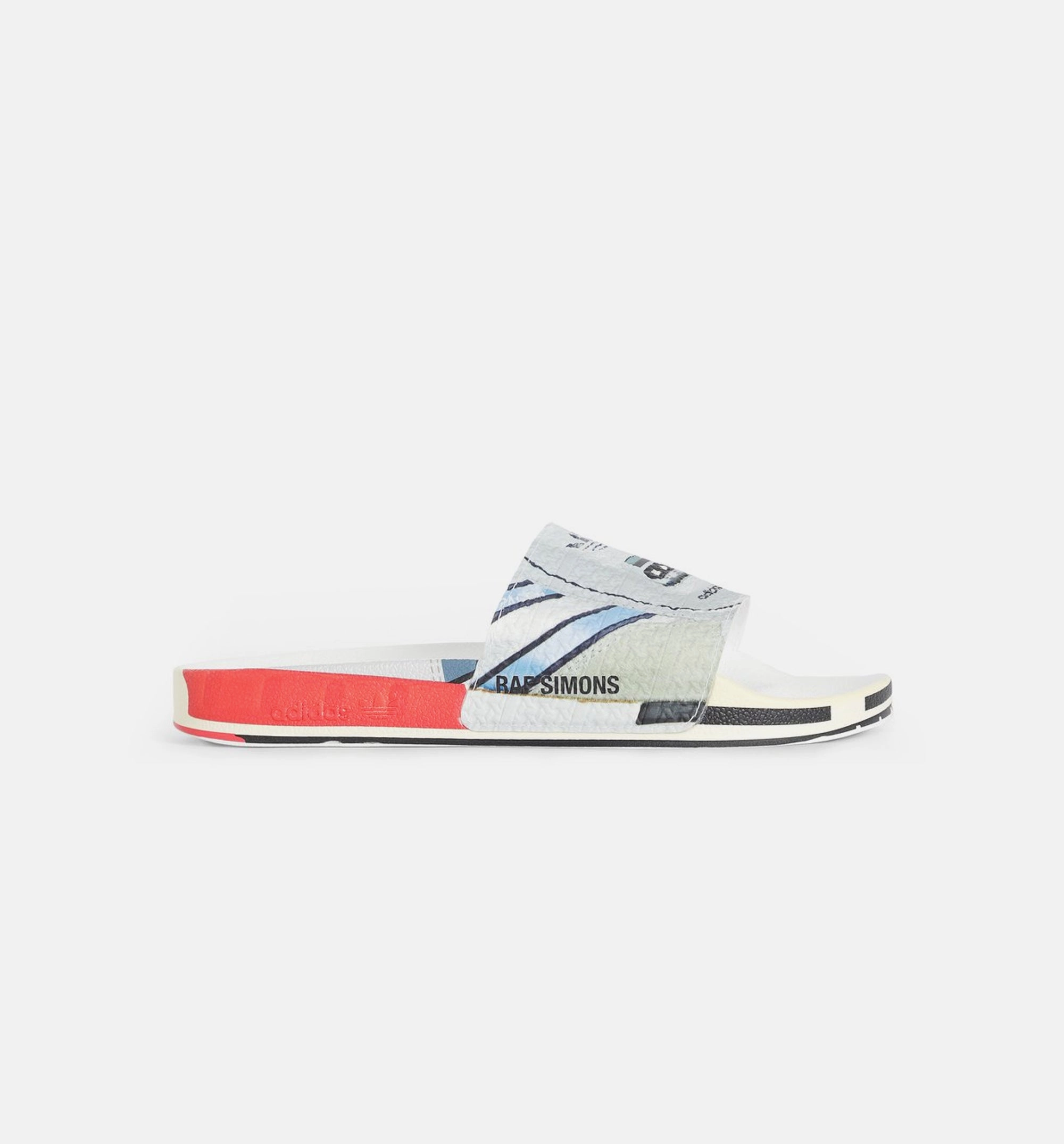 Rs Micro Adlette Slides Mens Slides - Silver Metallic/Bright Red Slip Moccasins