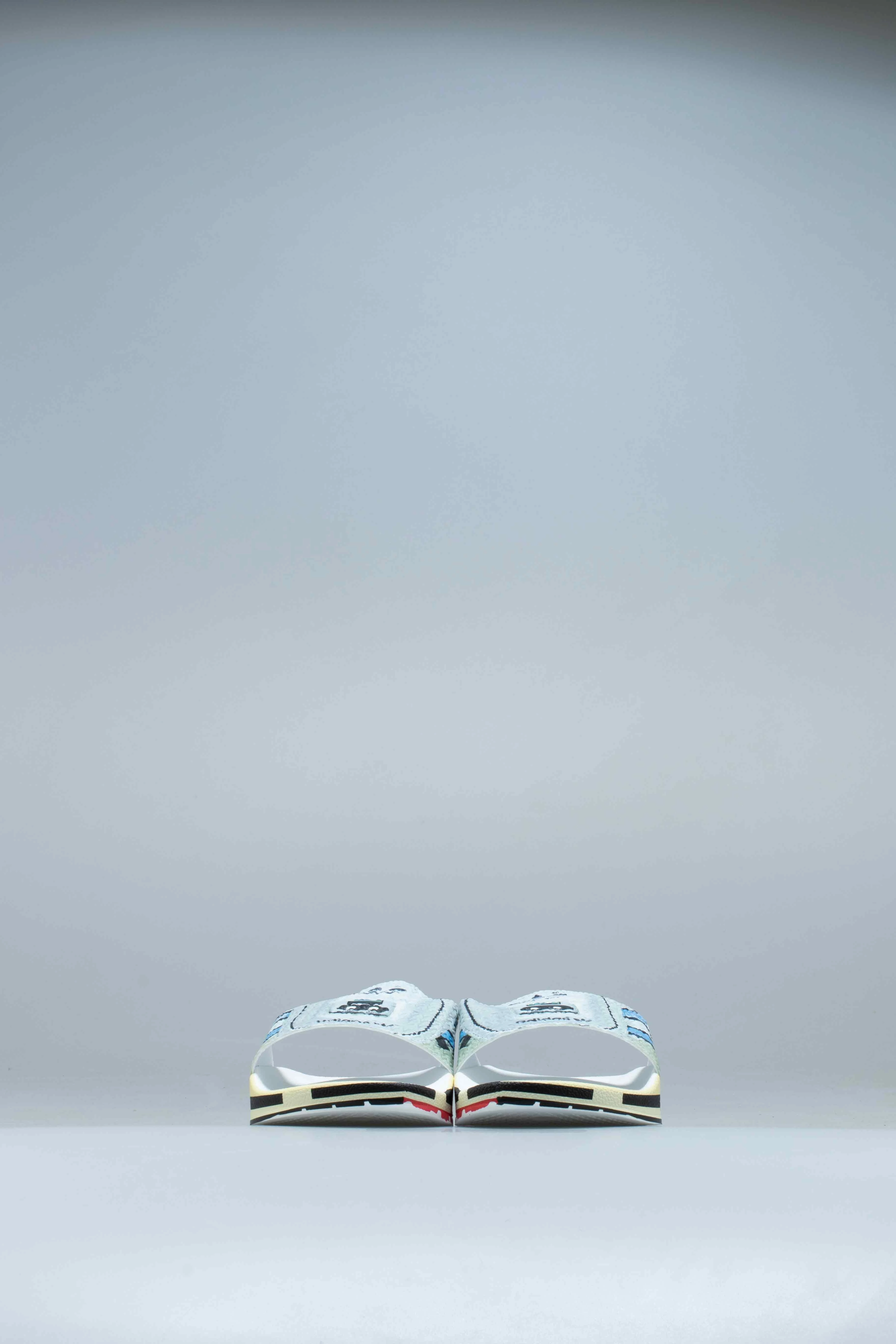 Rs Micro Adlette Slides Mens Slides - Silver Metallic/Bright Red Slippers Ornament