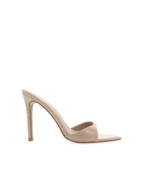 Strappy High Heel Platform Sandals QUINBY - LATTE PATENT