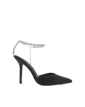 High Heels Mania QUINLEE - BLACK SATIN