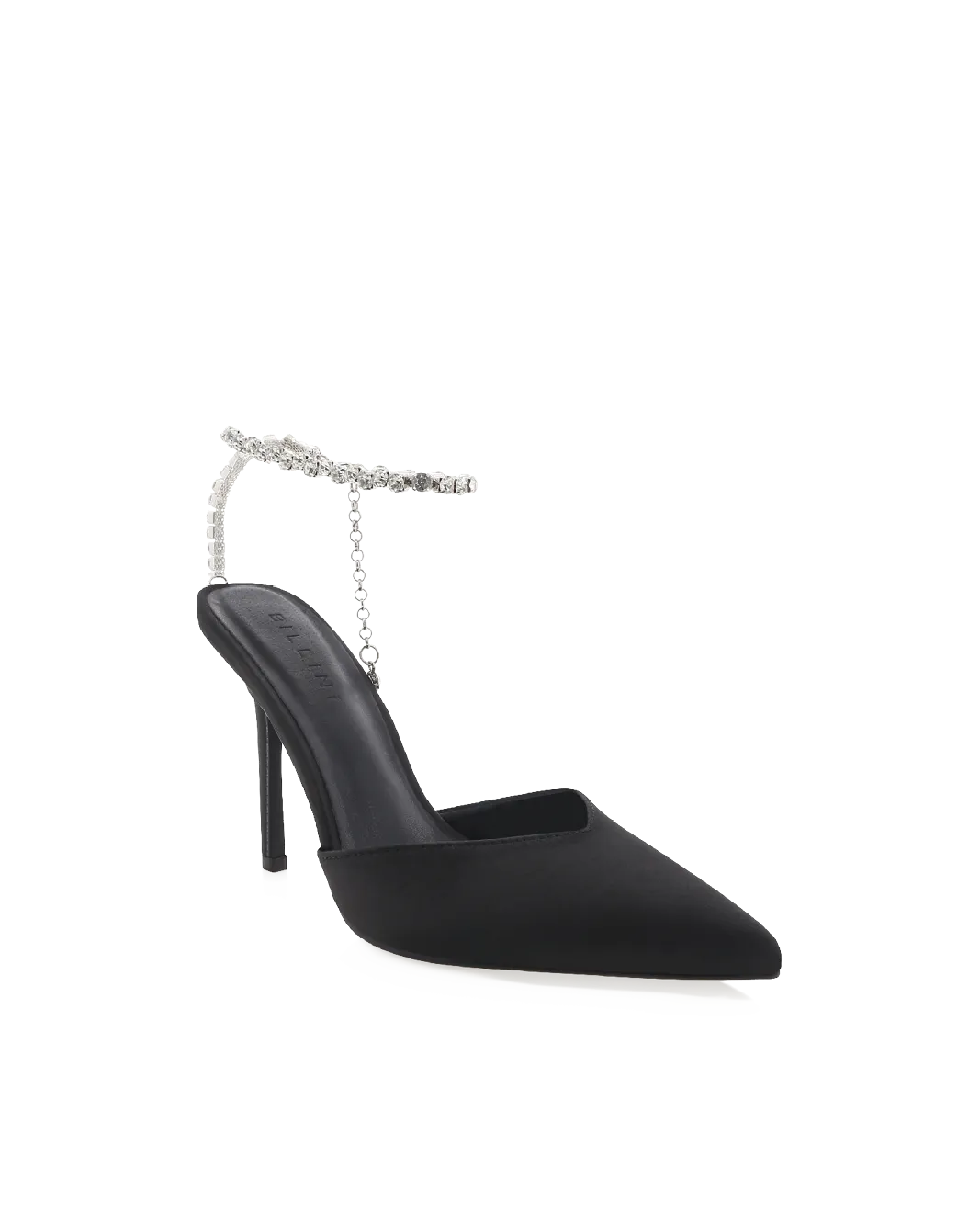 QUINLEE - BLACK SATIN Pinstripe High Heels