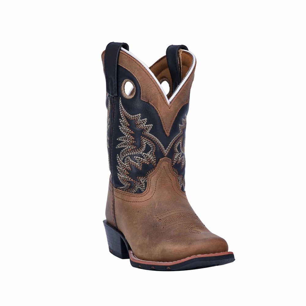 Platform Military Boots Rascal Embroidered Square Toe Cowboy Boots (Big Kid)