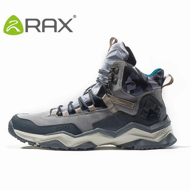 RAX Men Hiking Shoes Mid-top Waterproof Outdoor Sneaker Men Leather Trekking Boots Trail Camping Climbing Hunting Sneakers Women Discount Shoes Near Me
