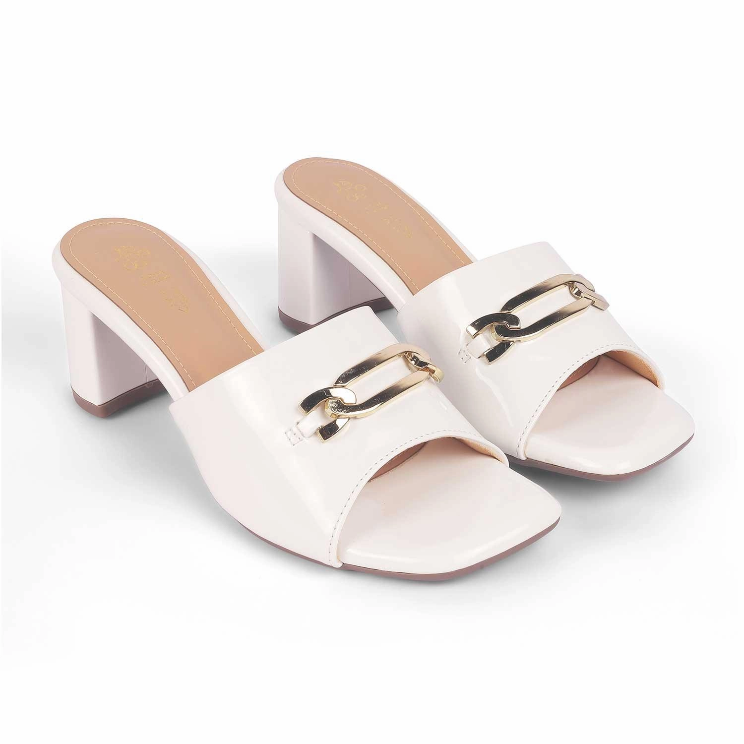 Tresmode Adare White Women's Dress Block Heel Sandals Zoris Sandals