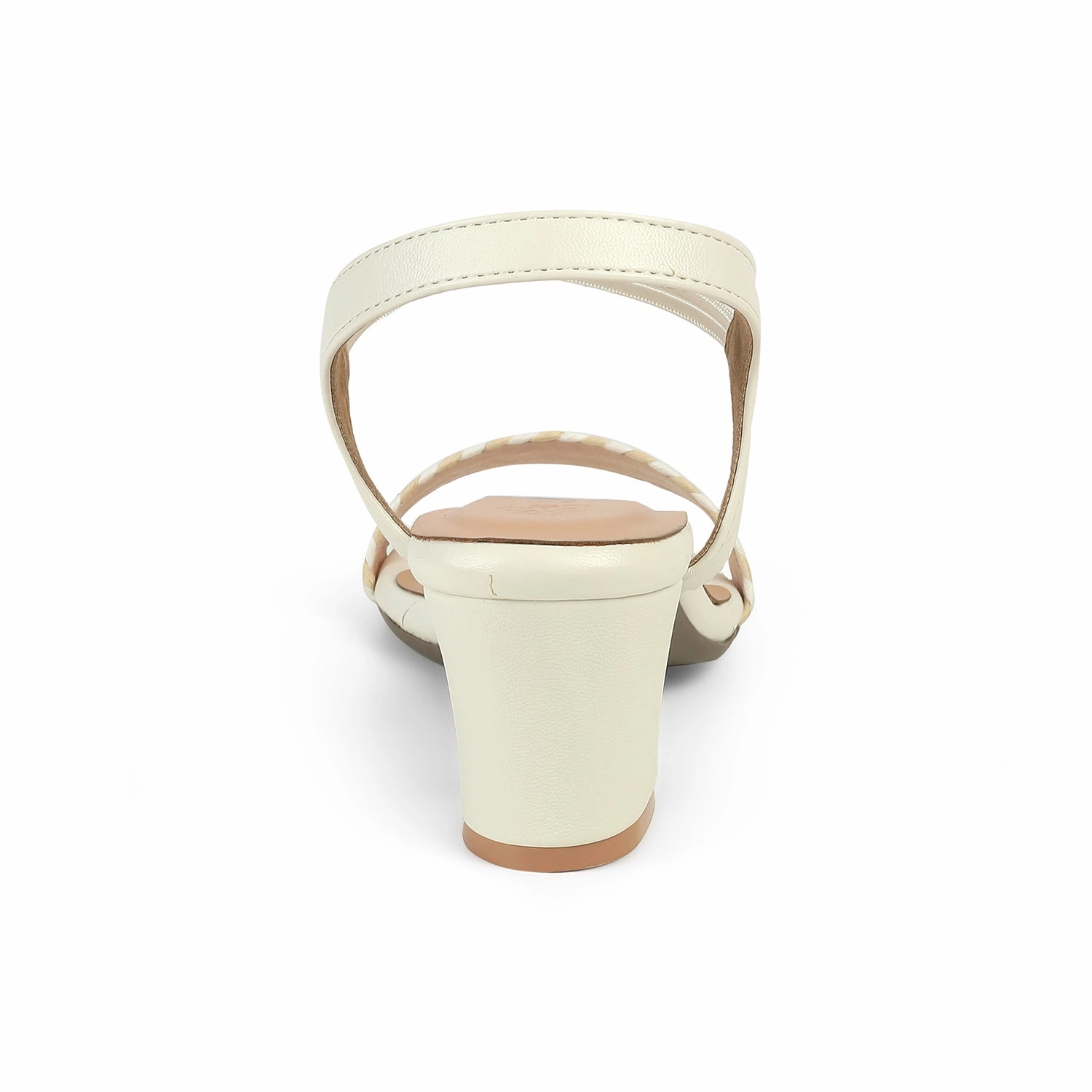 Tresmode Cescross White Women's Dress Block Heel Sandals Stitching Sandals