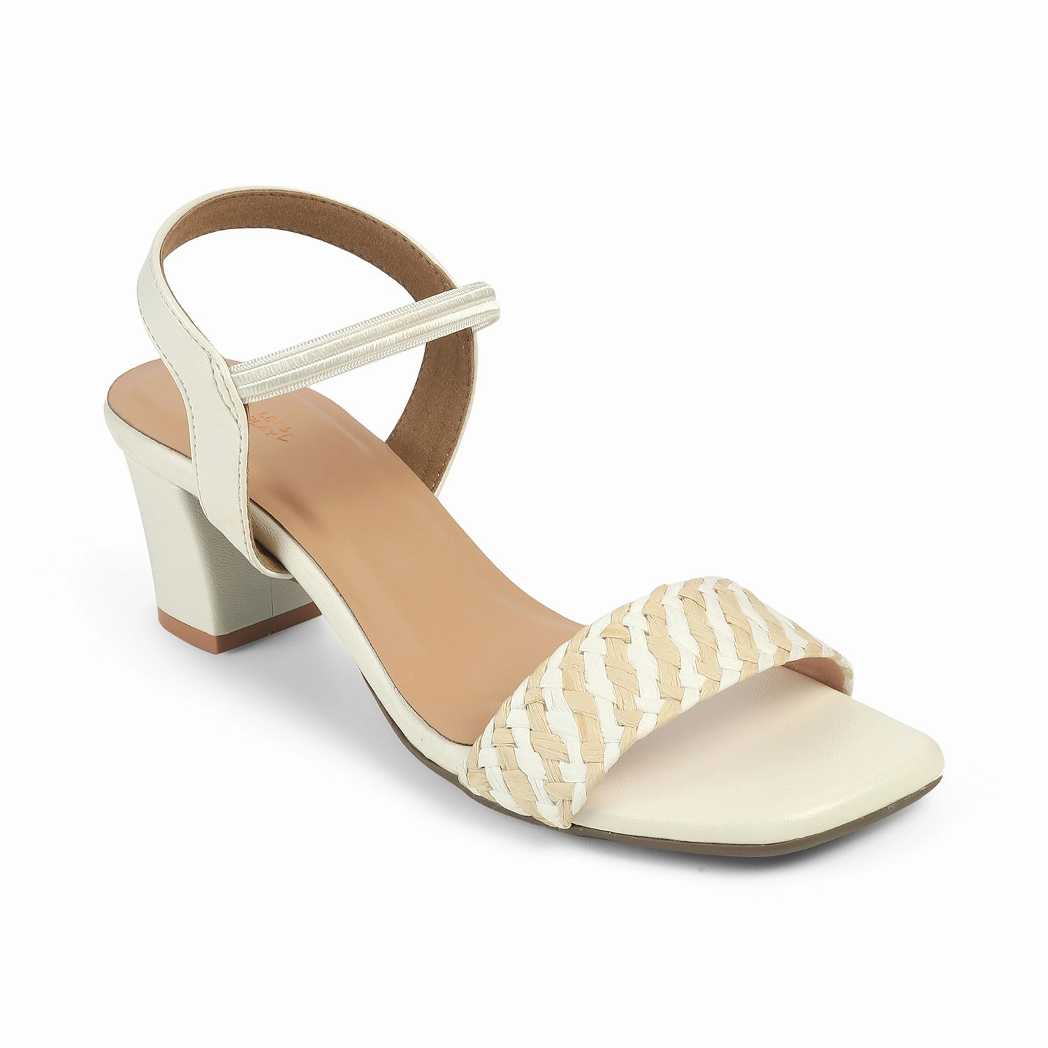 Sam Elderman Sandals Tresmode Cescross White Women's Dress Block Heel Sandals