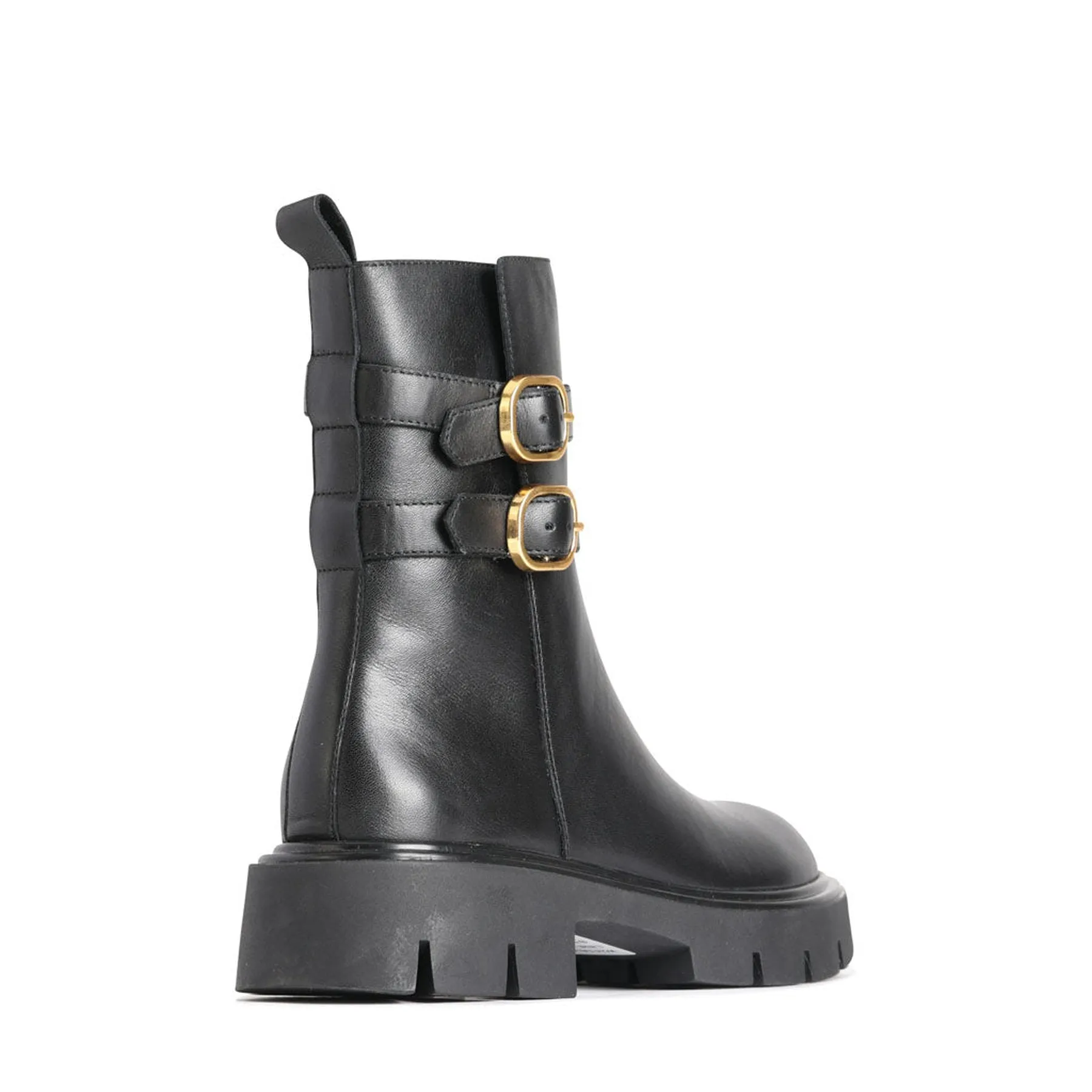 CAILY Tan Heeled Combat Boots