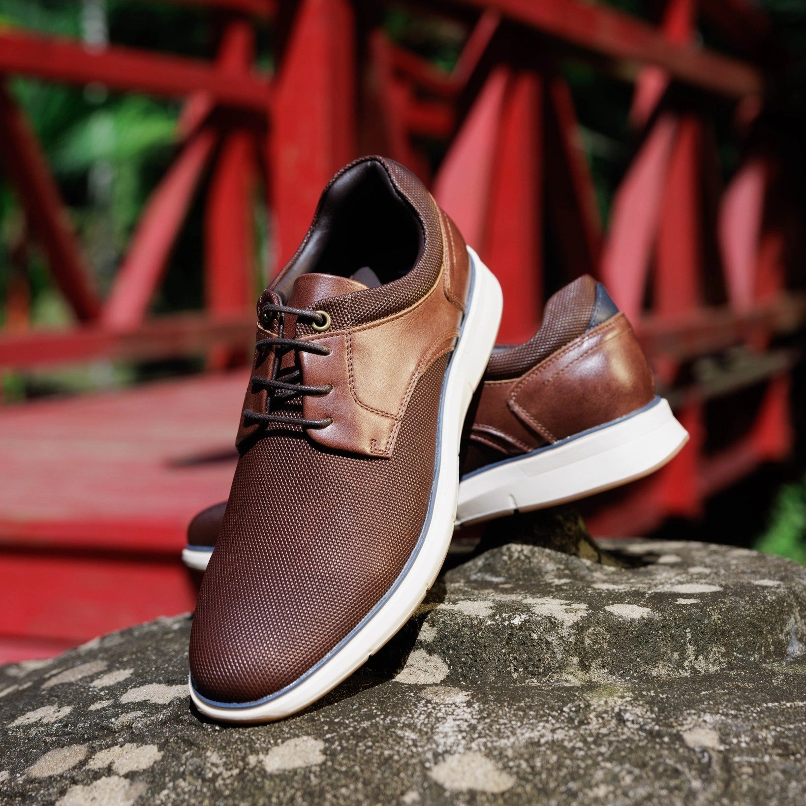 Oxford Shoe Dress Fabian Tan Navy eco leather