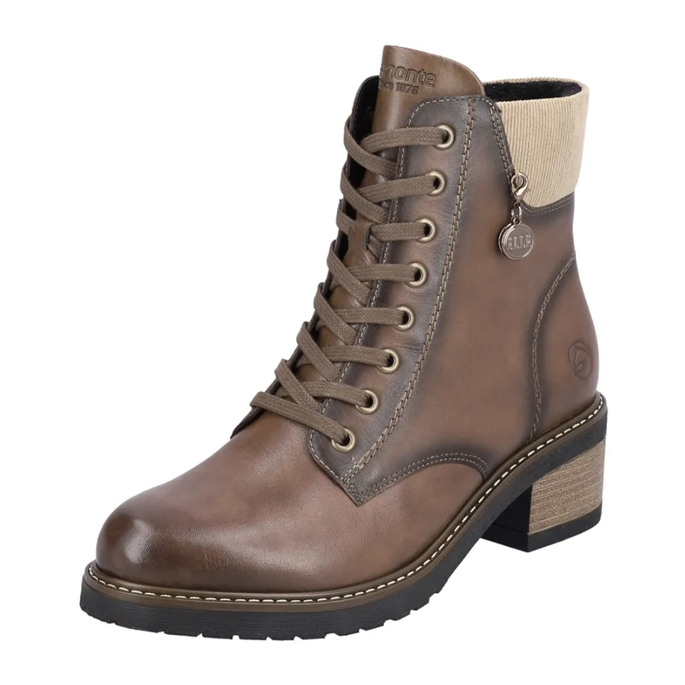 Remonte D1A70 Aida Chestnut Combat Boot (Women's) Combat Boots With Star On Bottom