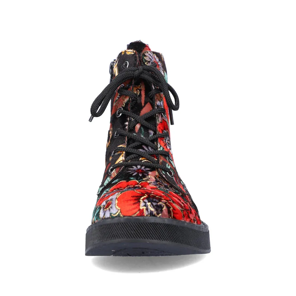 Combat Boots Patent Leather Remonte Payton 10 Black Multi Boot (Women's)