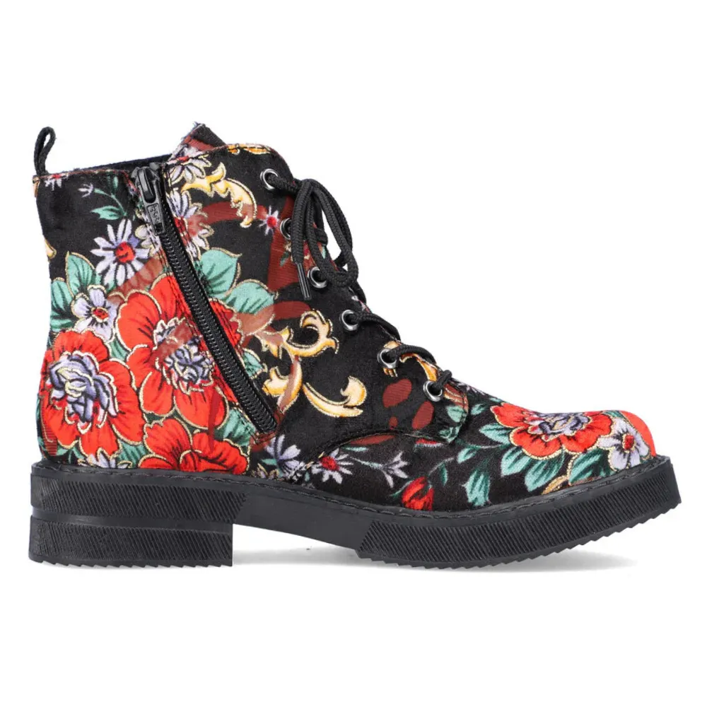 Remonte Payton 10 Black Multi Boot (Women's) Ankle Length Combat Boots