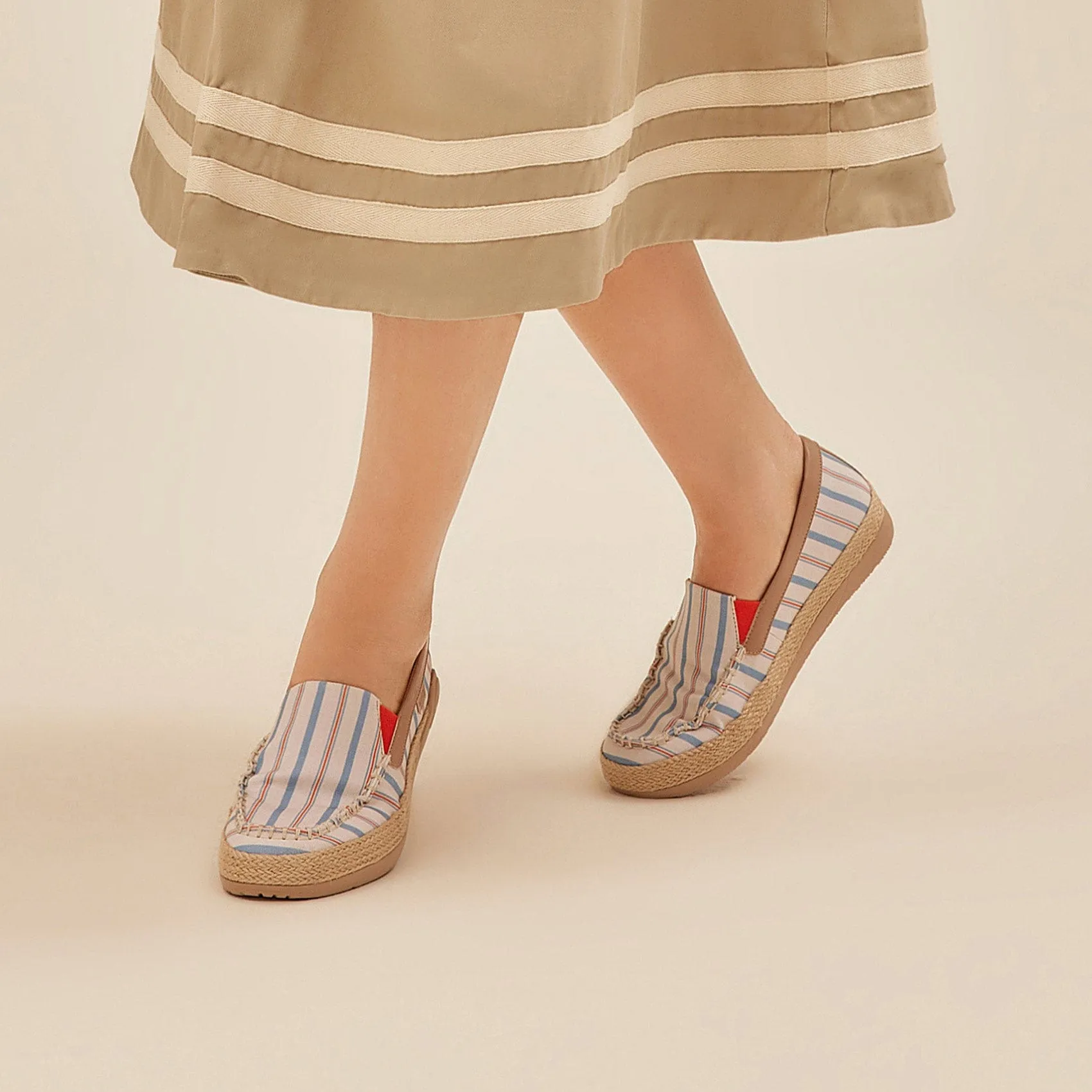 Espadrille Wedge Slide Retro Stripes Marbella V Women