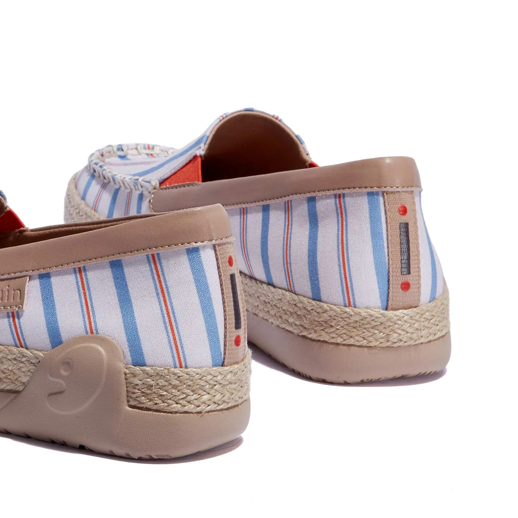 Retro Stripes Marbella V Women Ankle Tie Espadrilles Wedges