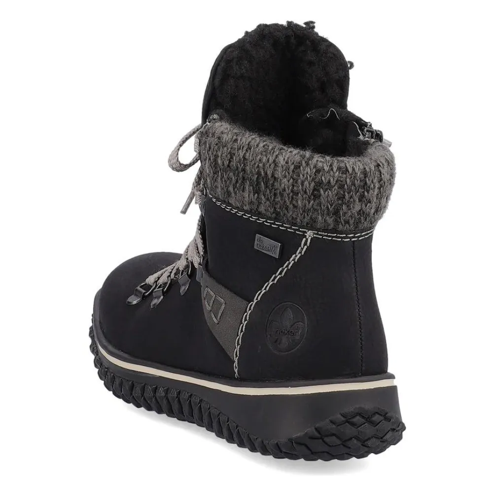 Rieker Z4238 Cordula Black Leather Hiking Boot (Women's) Closeout Hiking Boots