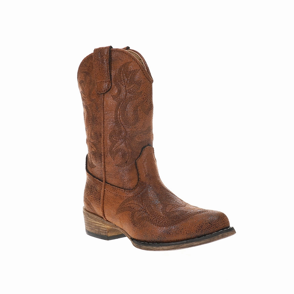 Riley Classic Snip Toe Cowboy Boots (Little Kid-Big Kid) Ankle Boots Leather
