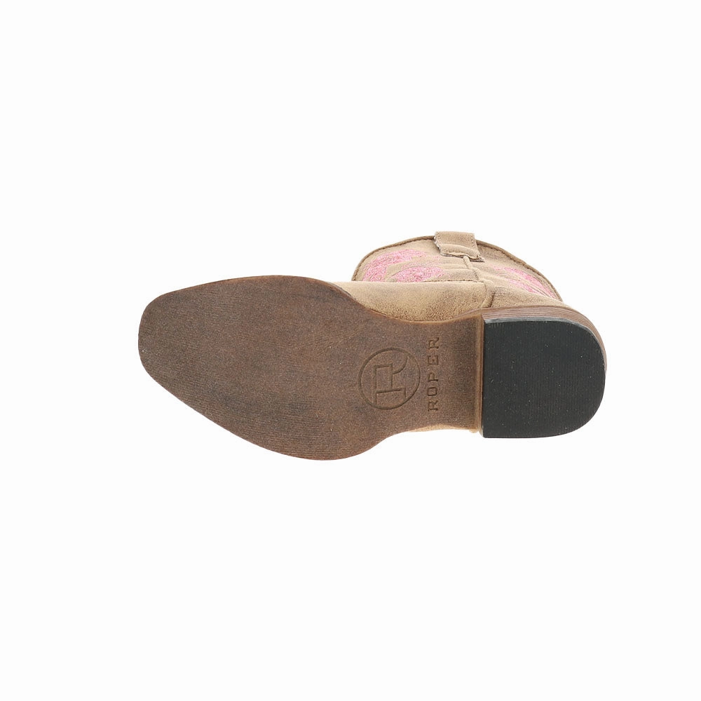 Predator Boots Riley Floral Embroidered Snip Toe Pull On Cowboy Boots (Little Kid-Big Kid)