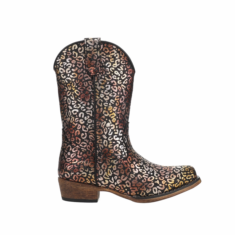 Riley Leopard Snip Toe Cowboy Boots (Little Kid-Big Kid) Boot Rain Boots