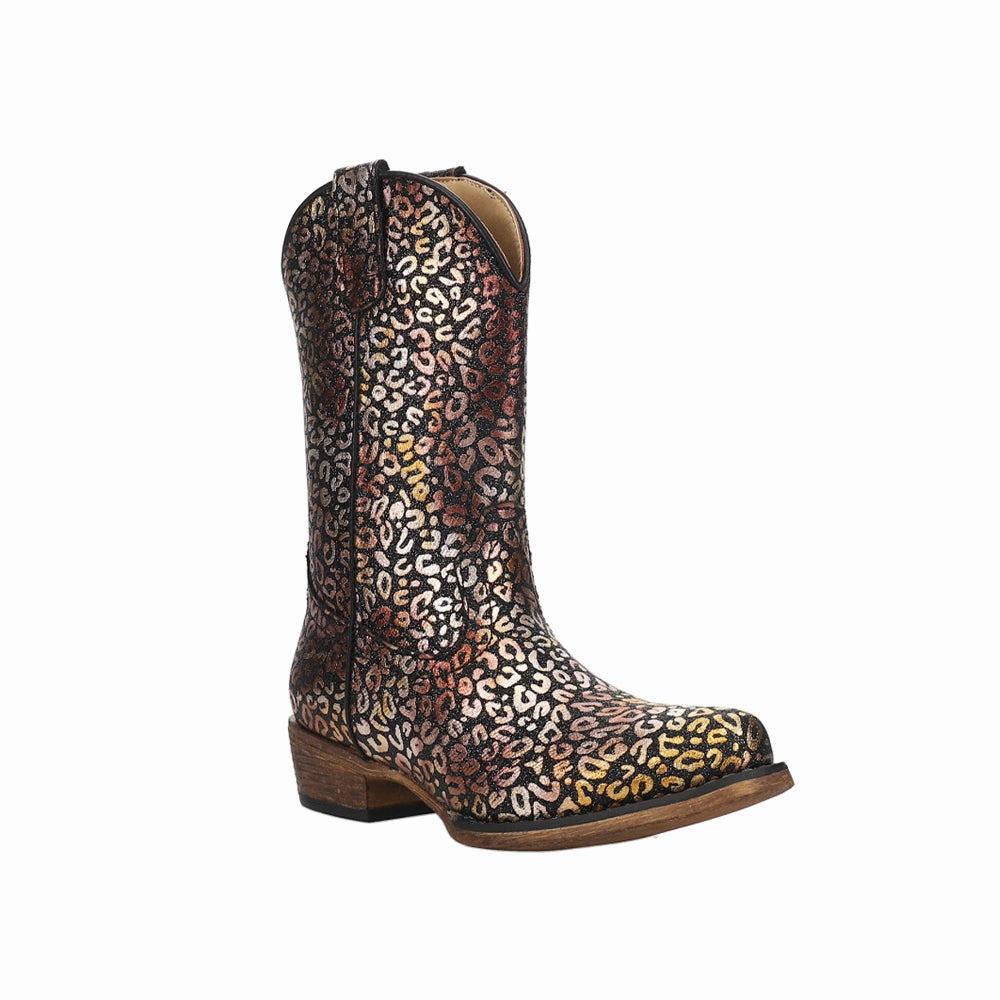 Riley Leopard Snip Toe Cowboy Boots (Little Kid-Big Kid) Raver Boots