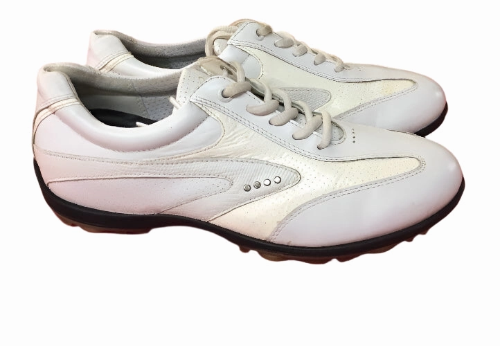 Womens ECCO Golf shoes 39EU White/Beige Hydromax Leather Shoes Elevon