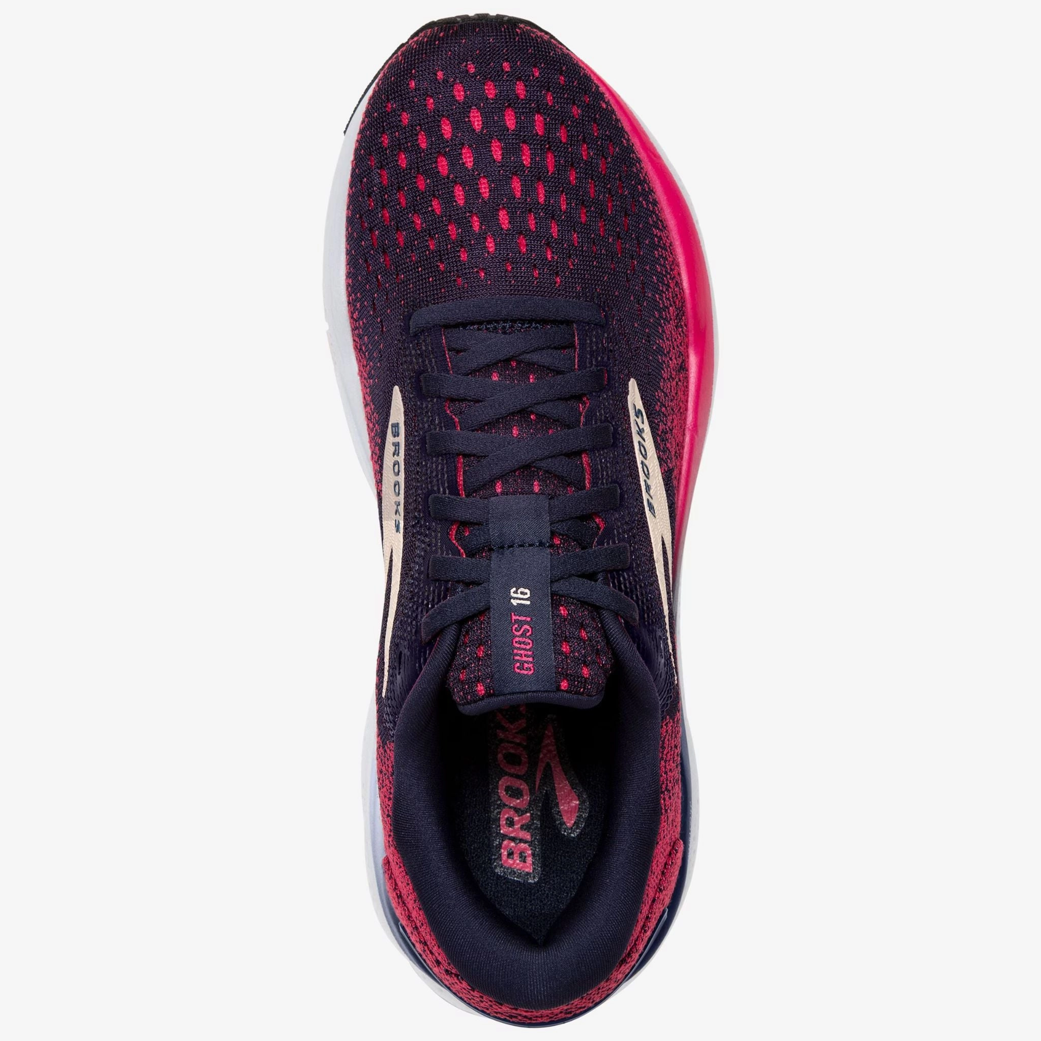 Celebrities Brooks Women's 120407 422 Ghost 16 Peacoat Raspberry Apricot Cushion Support Running Shoes (WIDE)