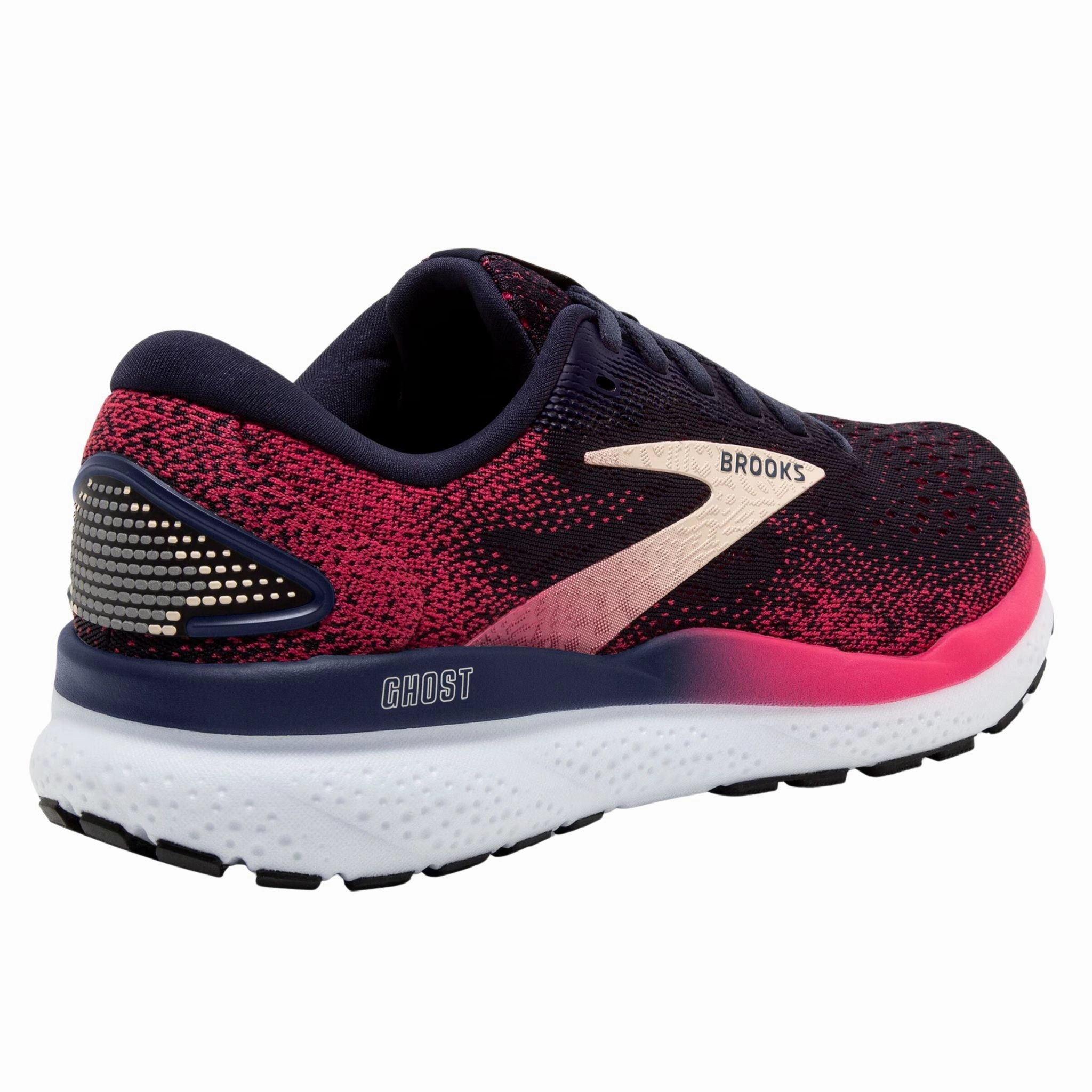 Shoes In Houston Brooks Women's 120407 422 Ghost 16 Peacoat Raspberry Apricot Cushion Support Running Shoes (WIDE)