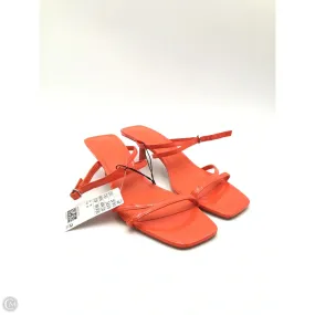 Sandals Heels Kitten By H&m In Orange, Size: 10 Rhinestone High Heel Boots