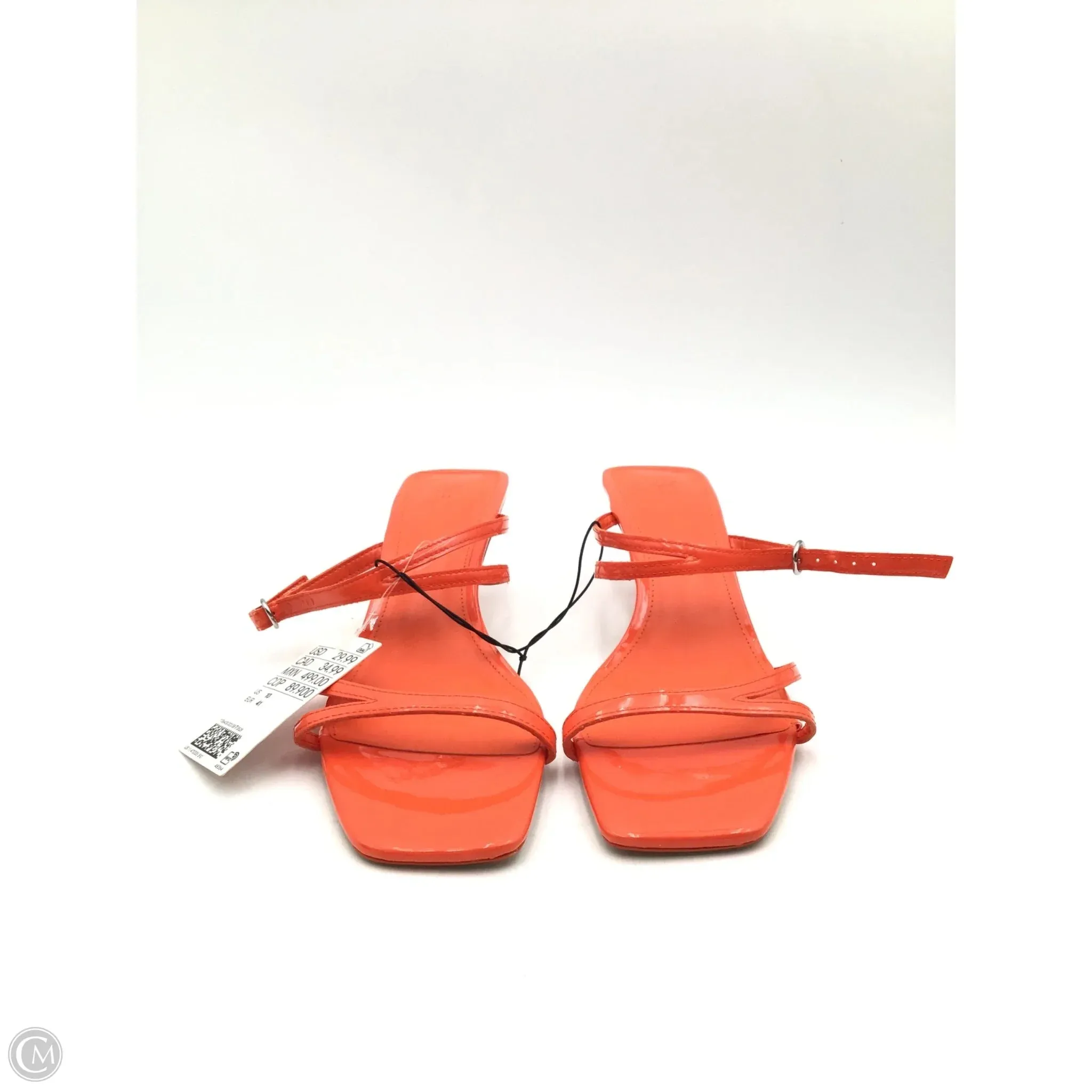 High Heels And Short Shorts Sandals Heels Kitten By H&m In Orange, Size: 10