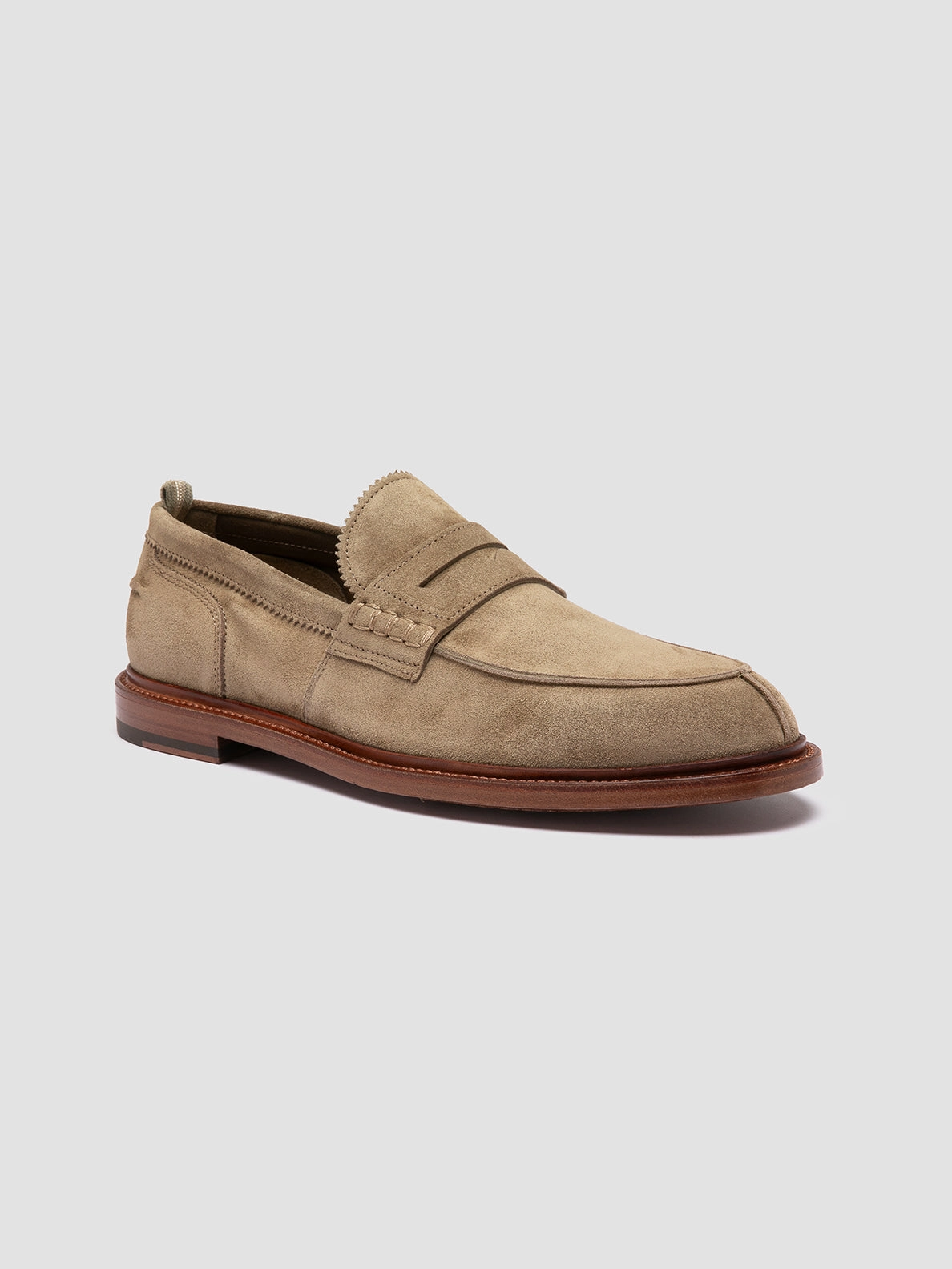 SAX 001 - Taupe Suede Penny Loafers Bamboo Loafers
