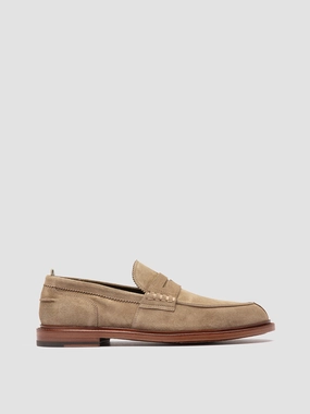 Loafers With Tuxedo SAX 001 - Taupe Suede Penny Loafers