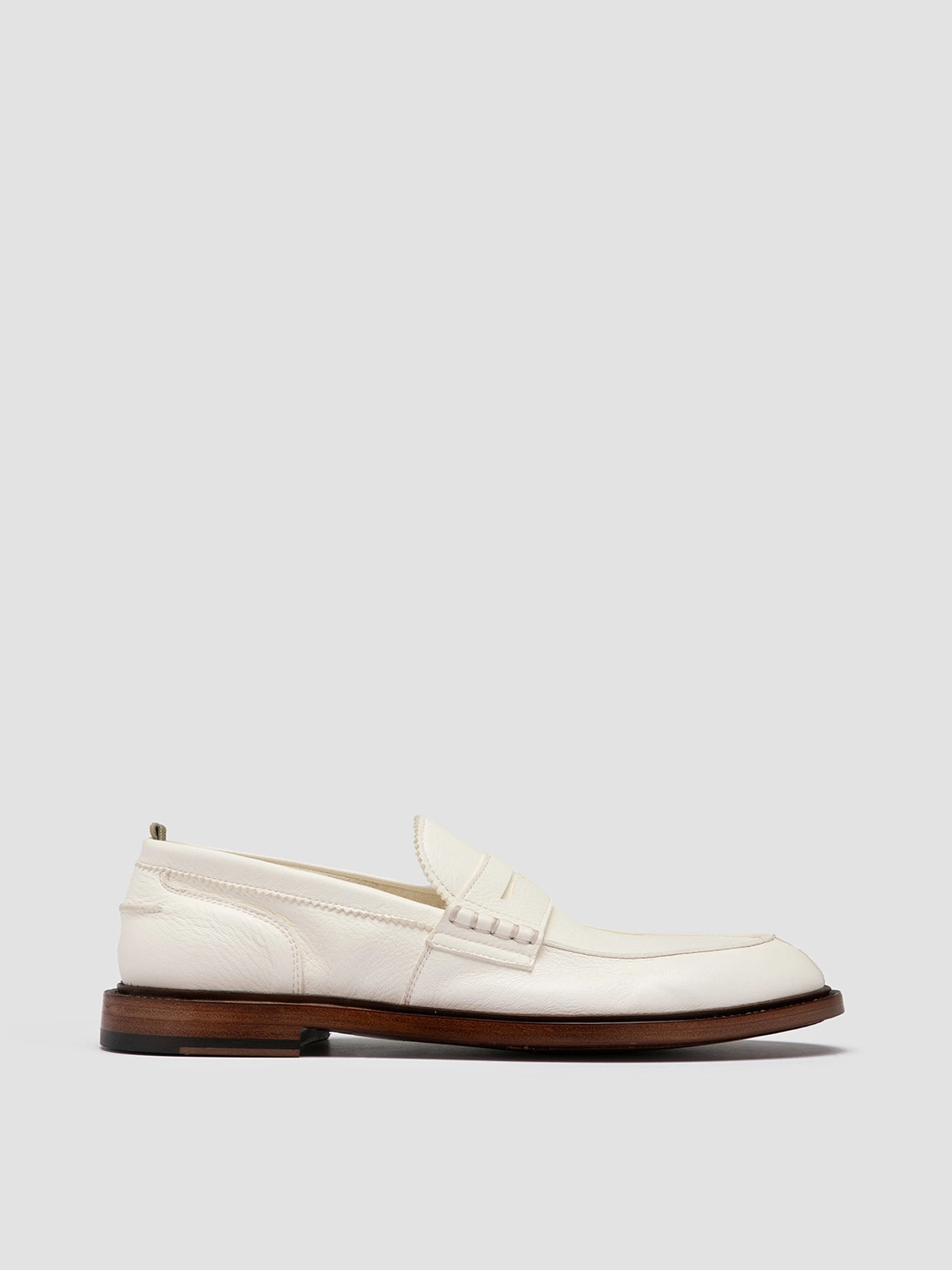 SAX 001 - White Leather Penny Loafers Loafers Versace