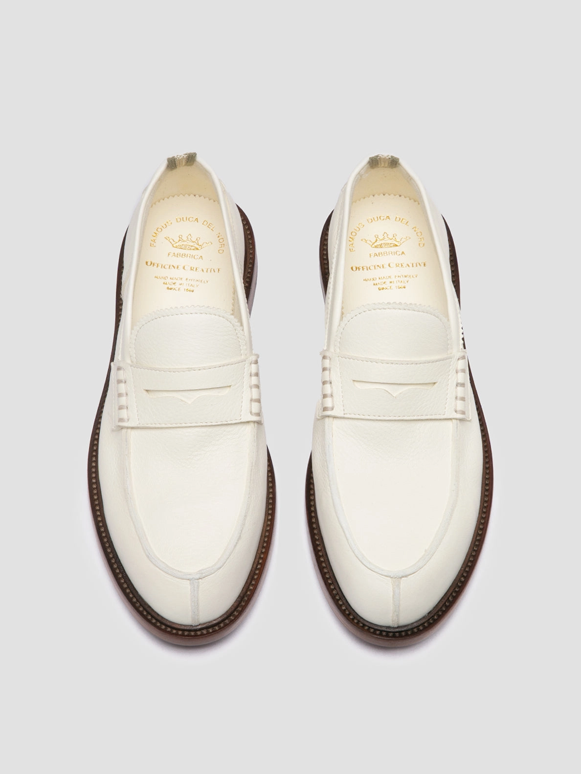Loafers To Wear With Shorts SAX 001 - White Leather Penny Loafers