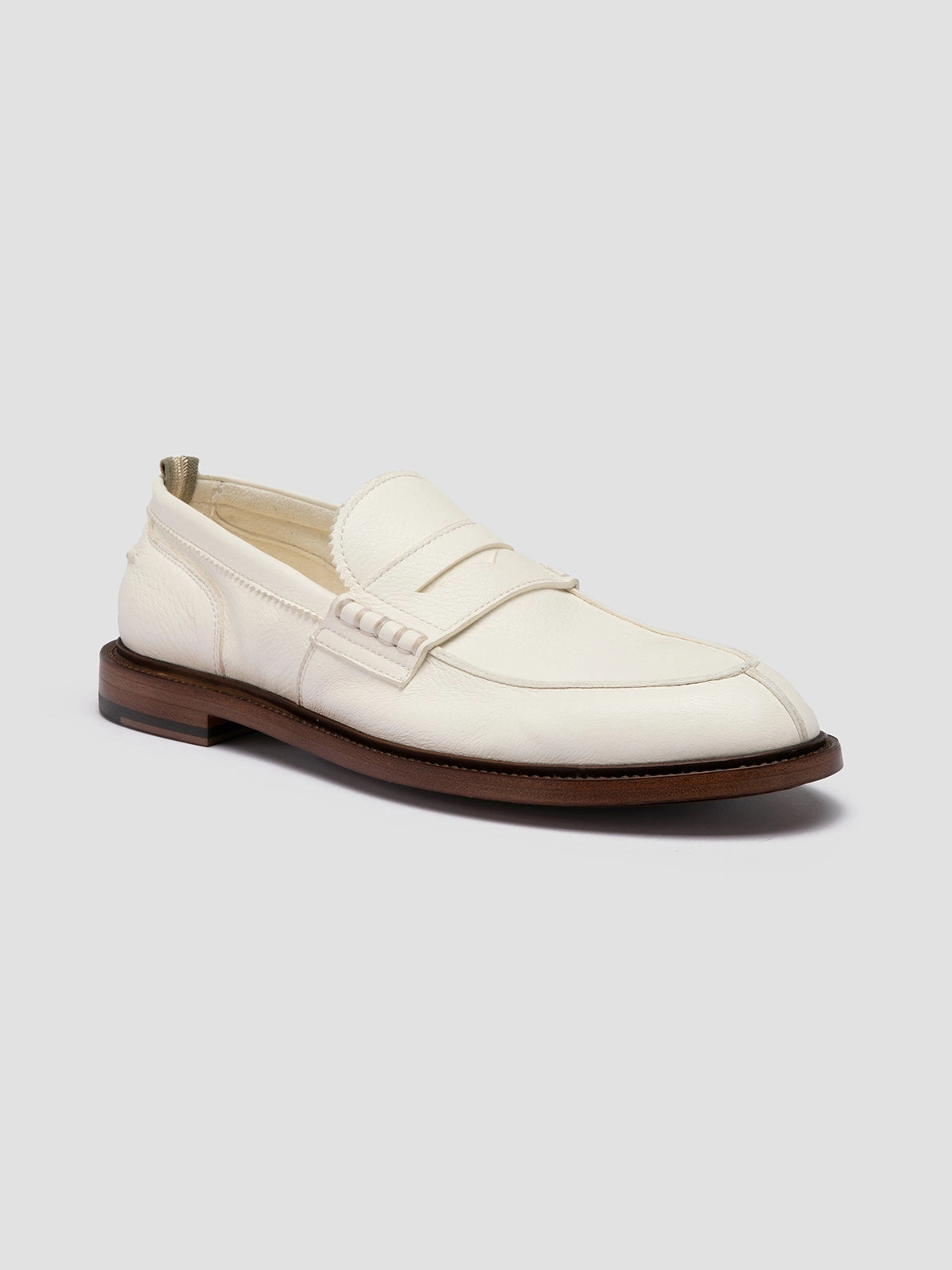 SAX 001 - White Leather Penny Loafers Handmade Penny Loafers