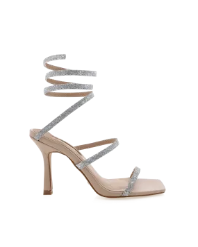 SIMI - SILVER GLITTER-NUDE In High Heel Shoes