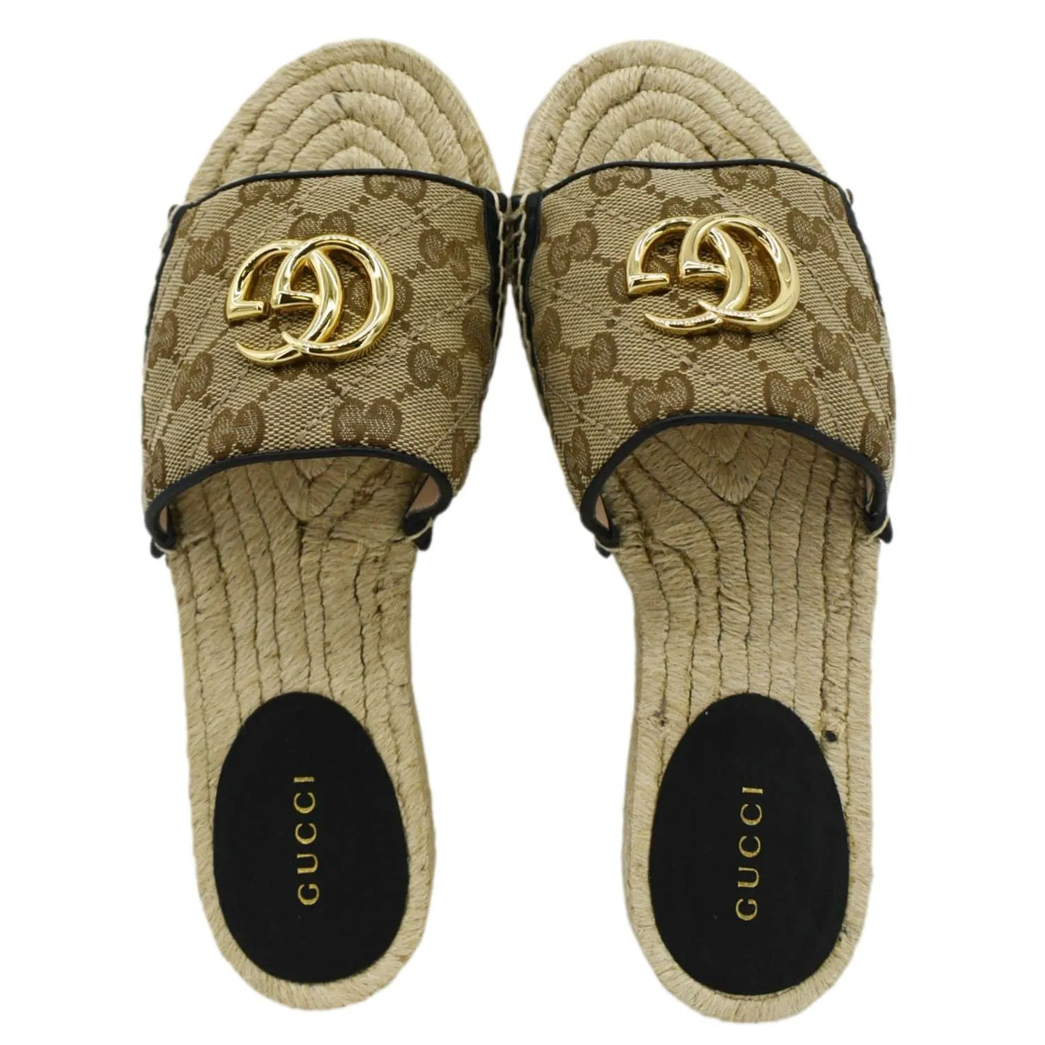 GUCCI Espadrilles GG Canvas Mules Beige 620120 Mk Espadrilles Shoes