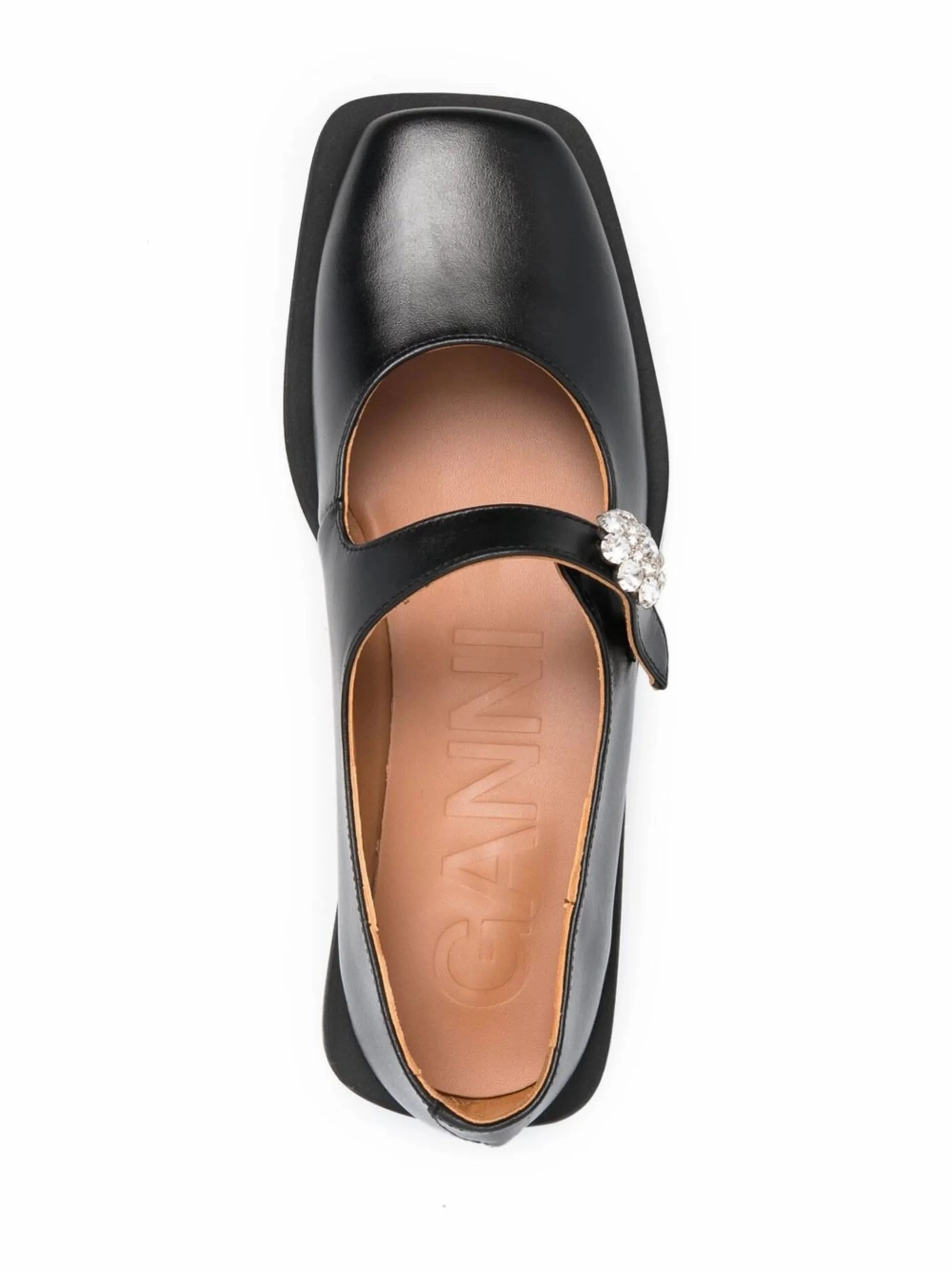 Loafers Heart crystal-embellished square toe loafers