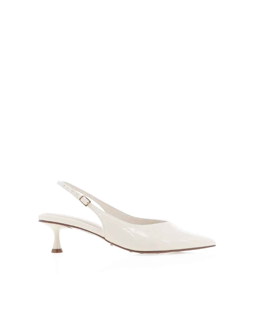 SELAH WIDE FIT - BONE PATENT White And Blue Heels