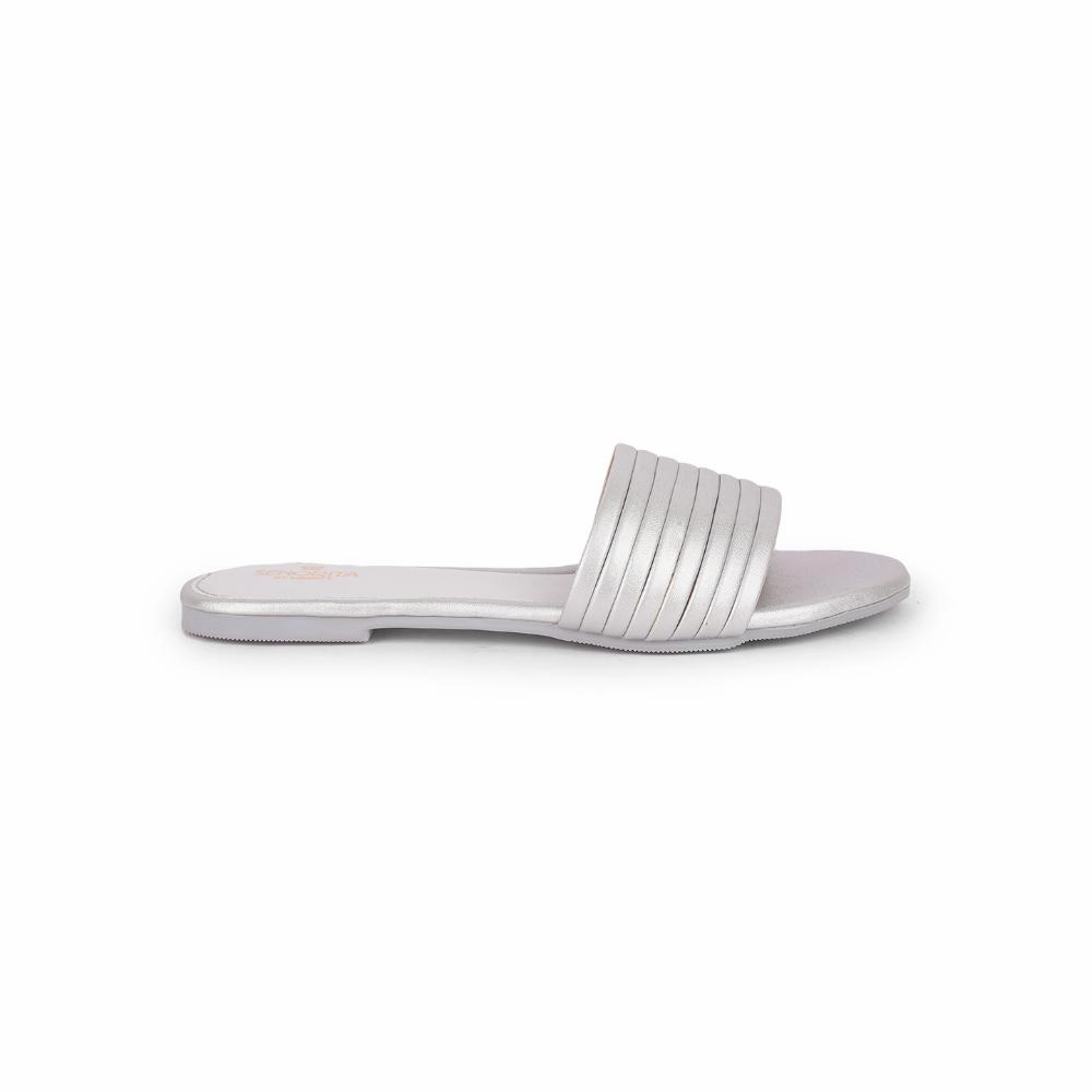Senorita Casual Silver Slides Women STY-51E By Liberty Baltimore Slippers