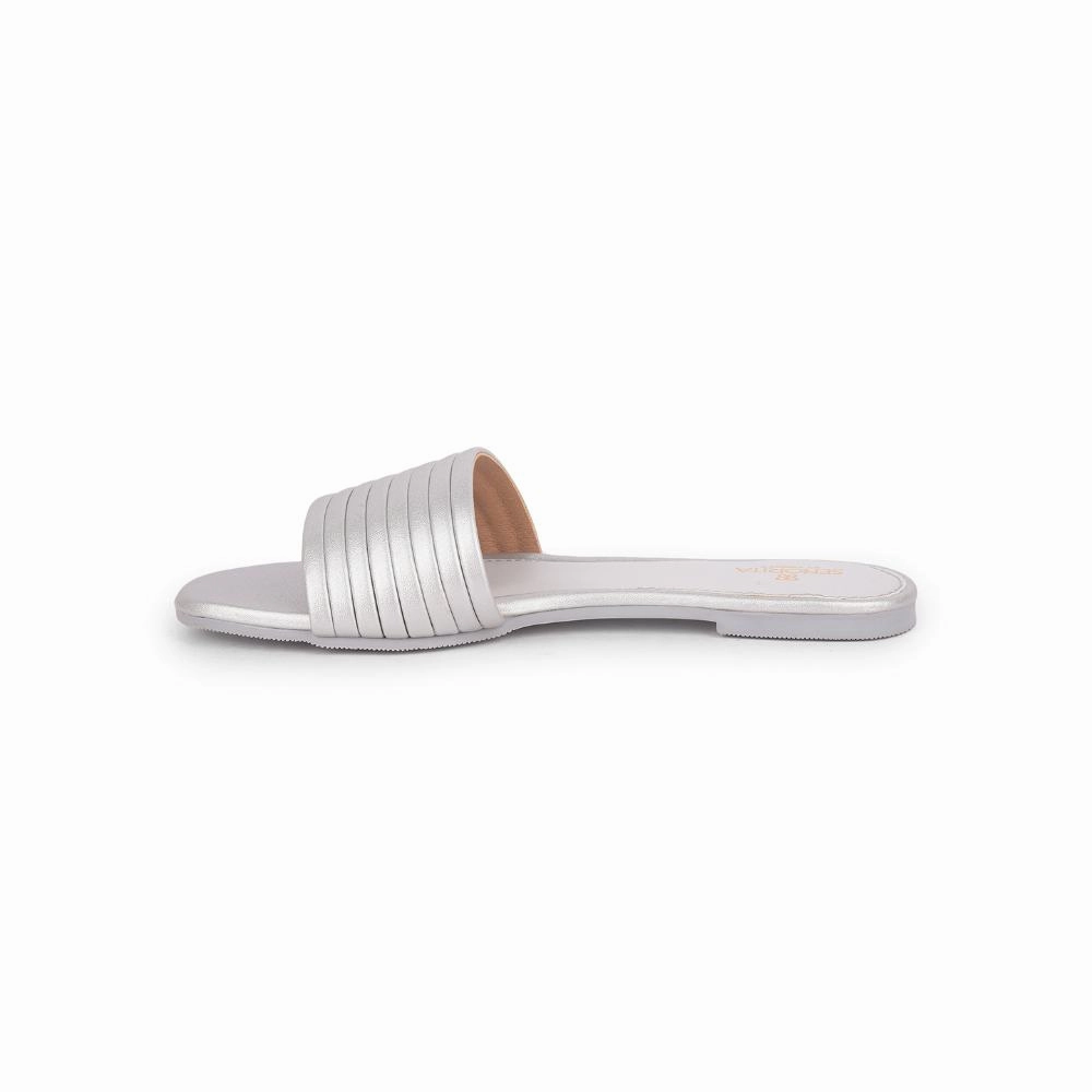 Senorita Casual Silver Slides Women STY-51E By Liberty Akatsuki Slippers