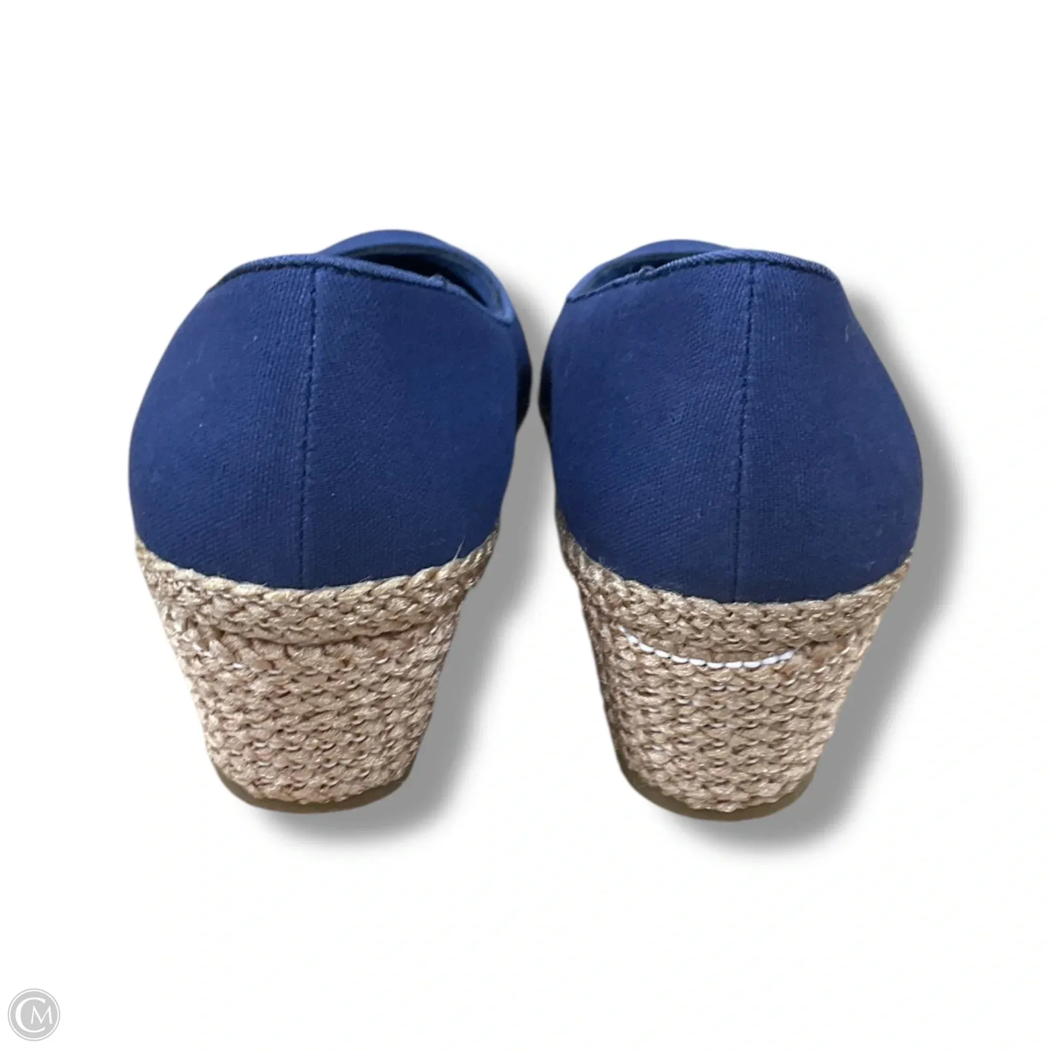 High Heels Feet Slide Forward Shoes Heels Wedge By Clothes Mentor In Navy, Size: 7