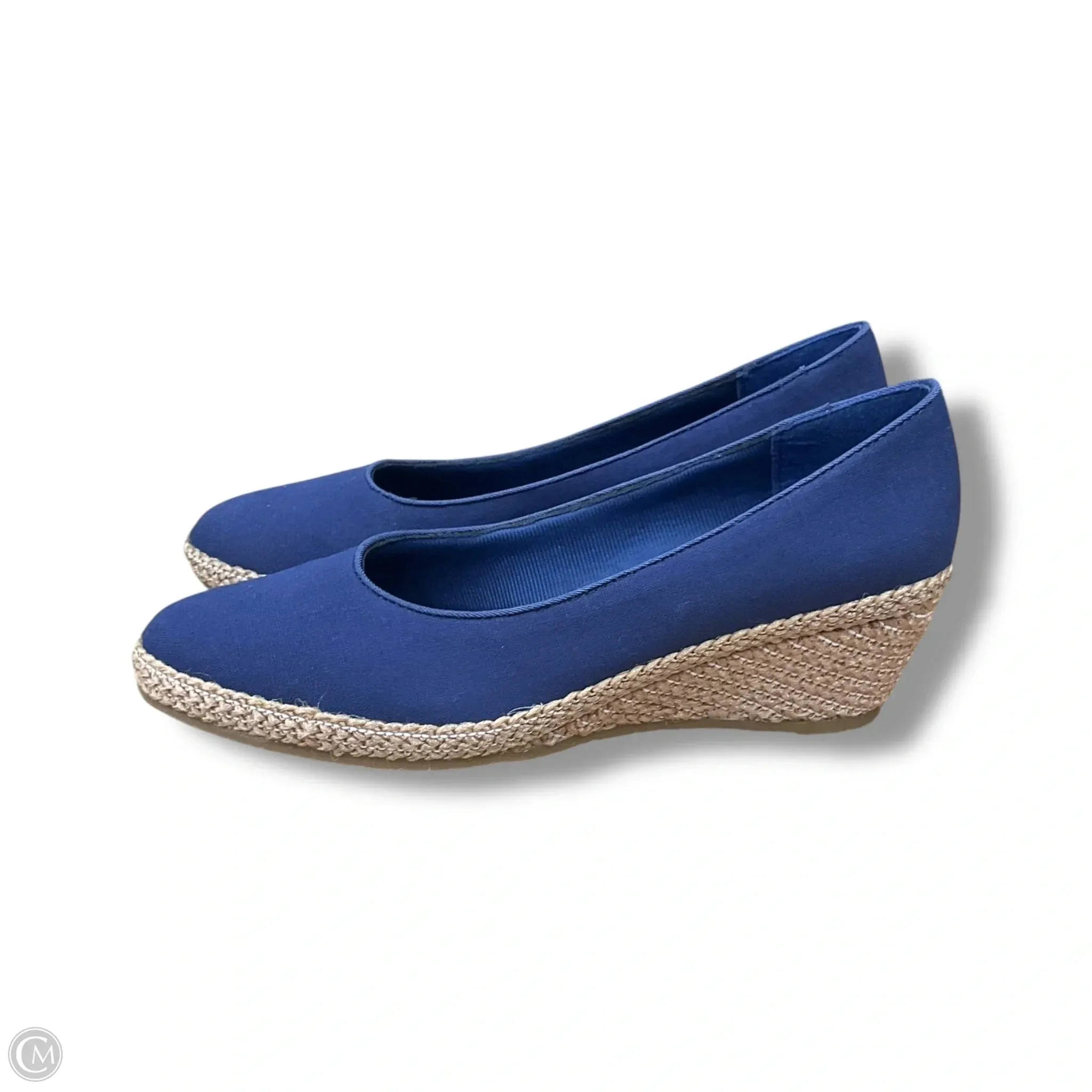 High Heel Insect Crush Shoes Heels Wedge By Clothes Mentor In Navy, Size: 7