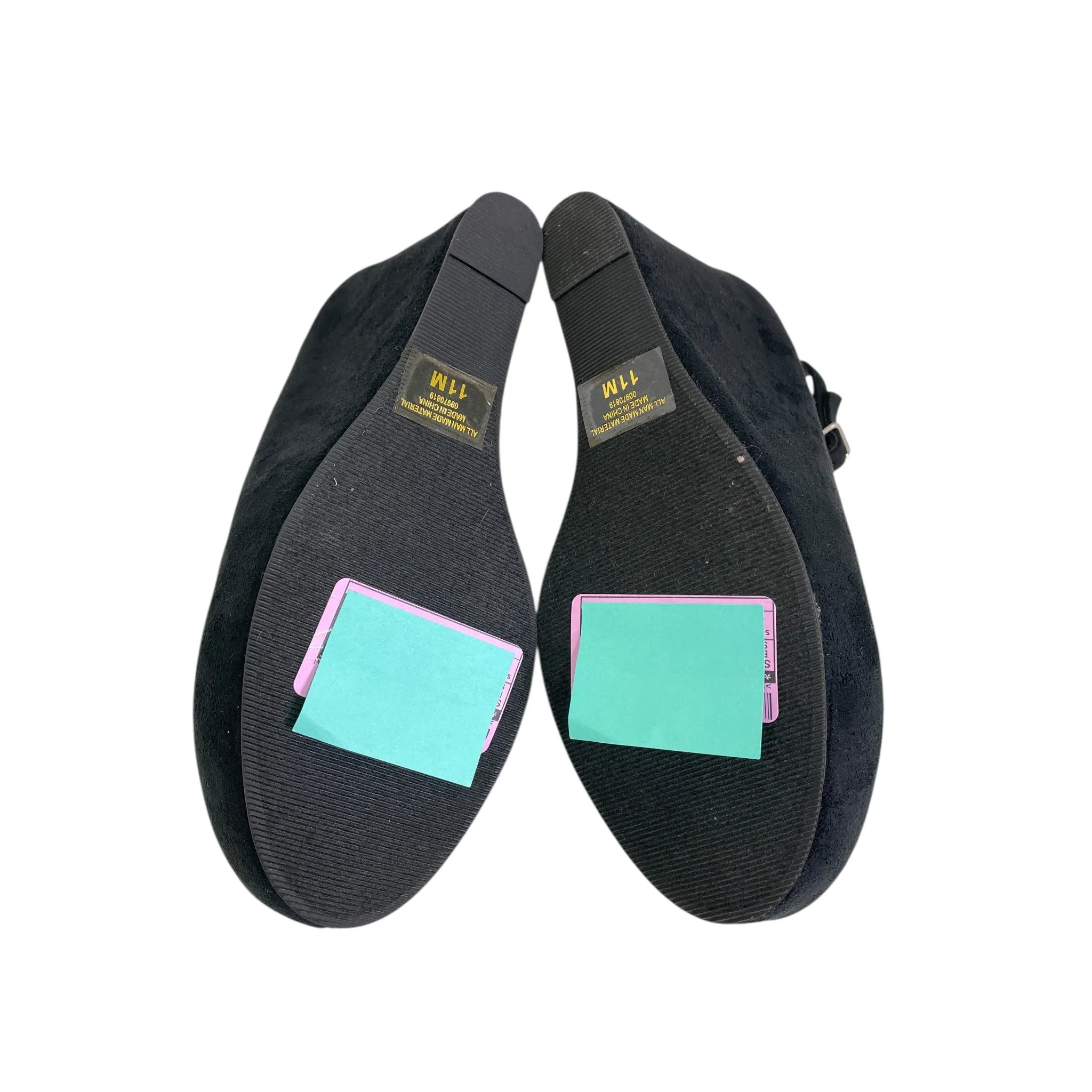 Shoes Heels Wedge By Shi by Journeys In Black, Size:11 No Heel Knee High Boots