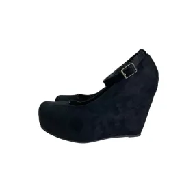 Shoes Heels Wedge By Shi by Journeys In Black, Size:11 Gold Shoes High Heels