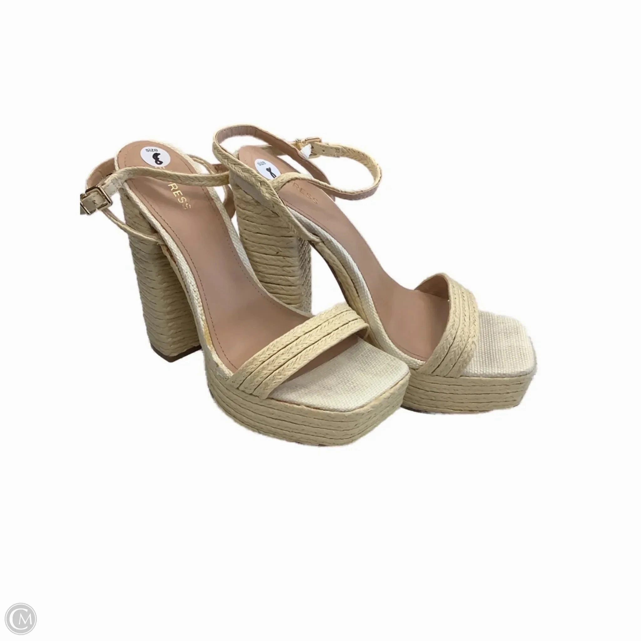 Shoes Heels Platform By Express In Tan, Size: 8 Legs And High Heels