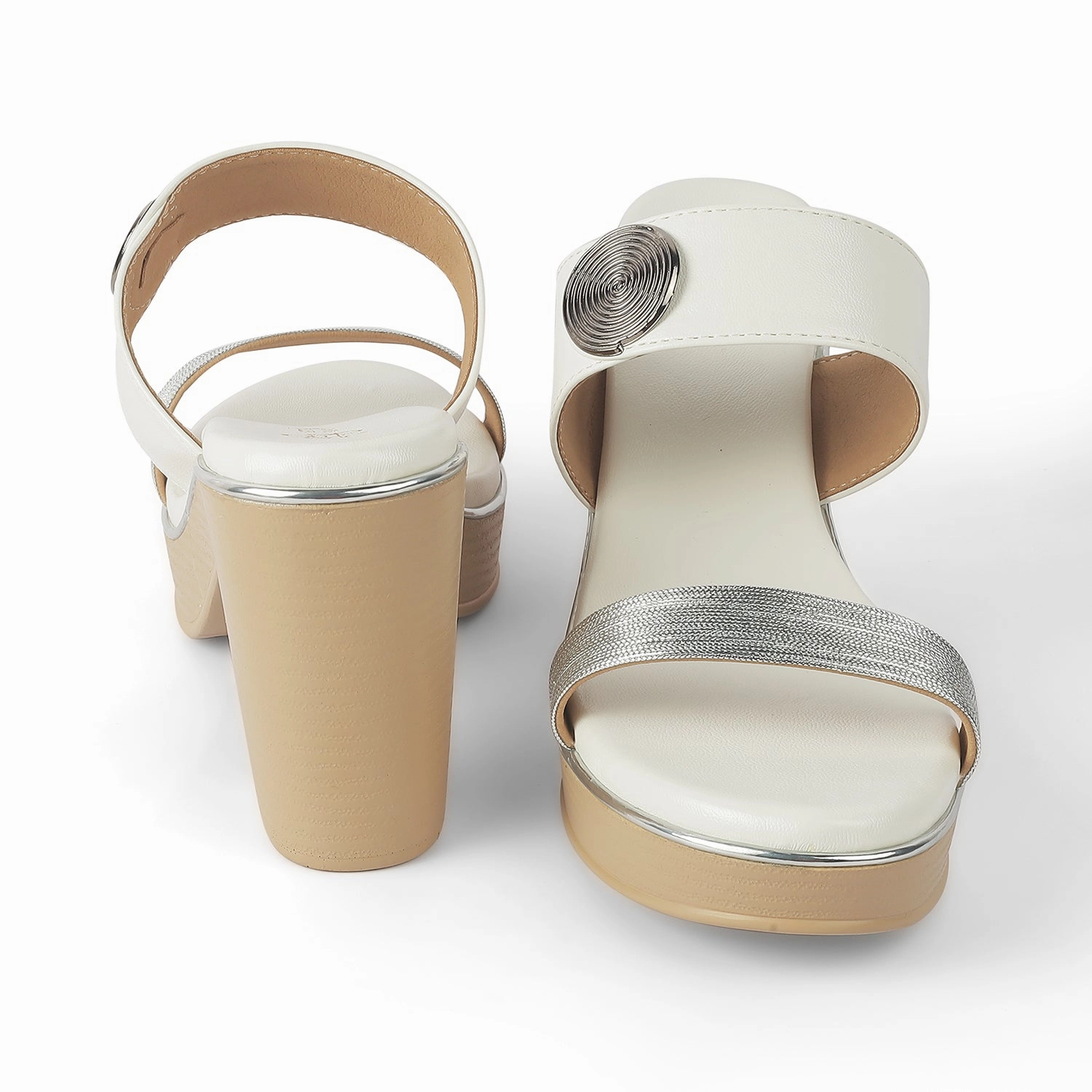 Cushioned Sandals Tresmode Tall White Women's Dress Block Heel Sandals