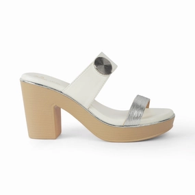 Tresmode Tall White Women's Dress Block Heel Sandals Sandals Rewards