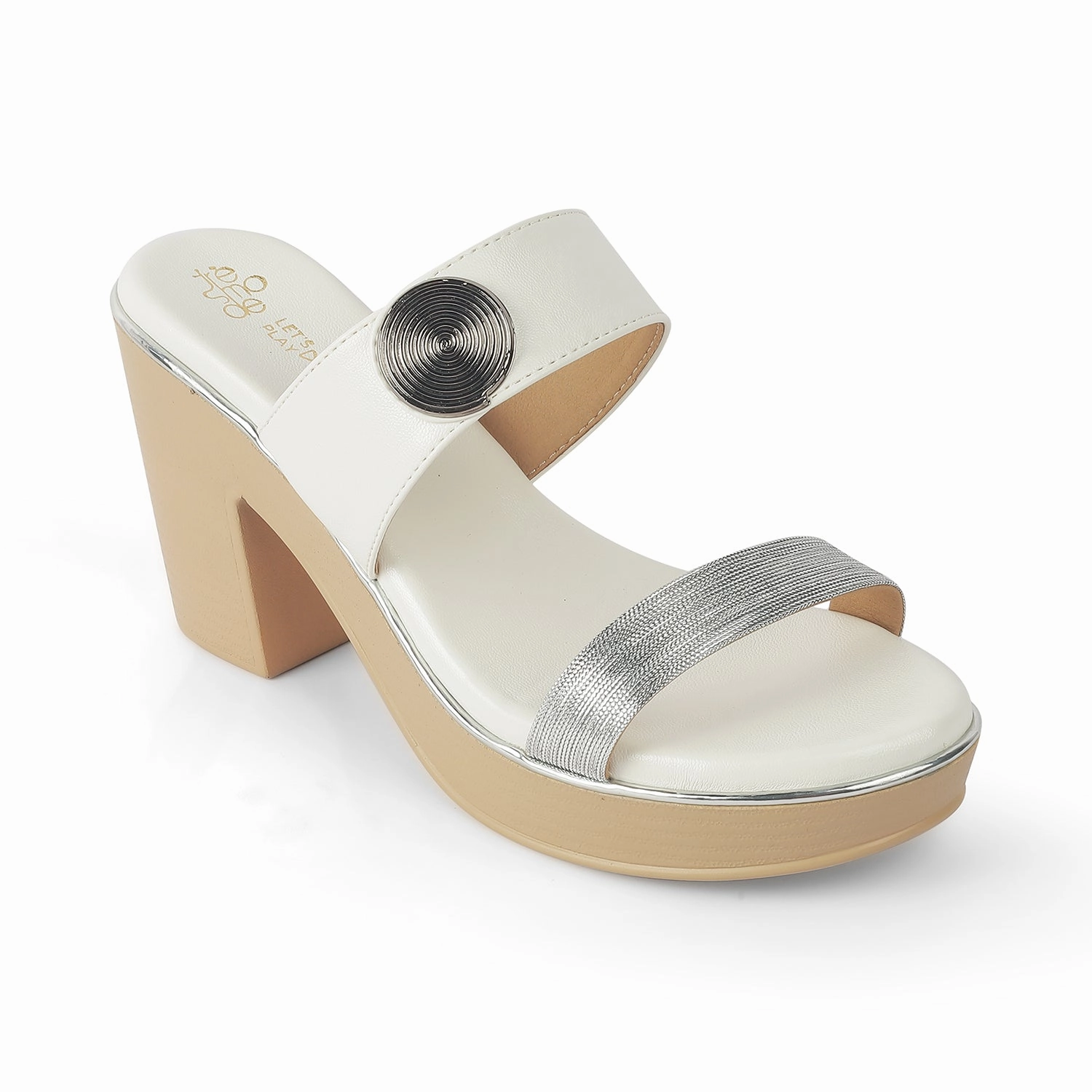 Tresmode Tall White Women's Dress Block Heel Sandals Sandals At Famous Footwear
