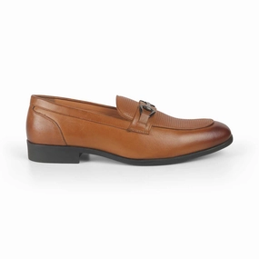 Tresmode Montli Tan Men's Leather Loafers Roxy Loafers