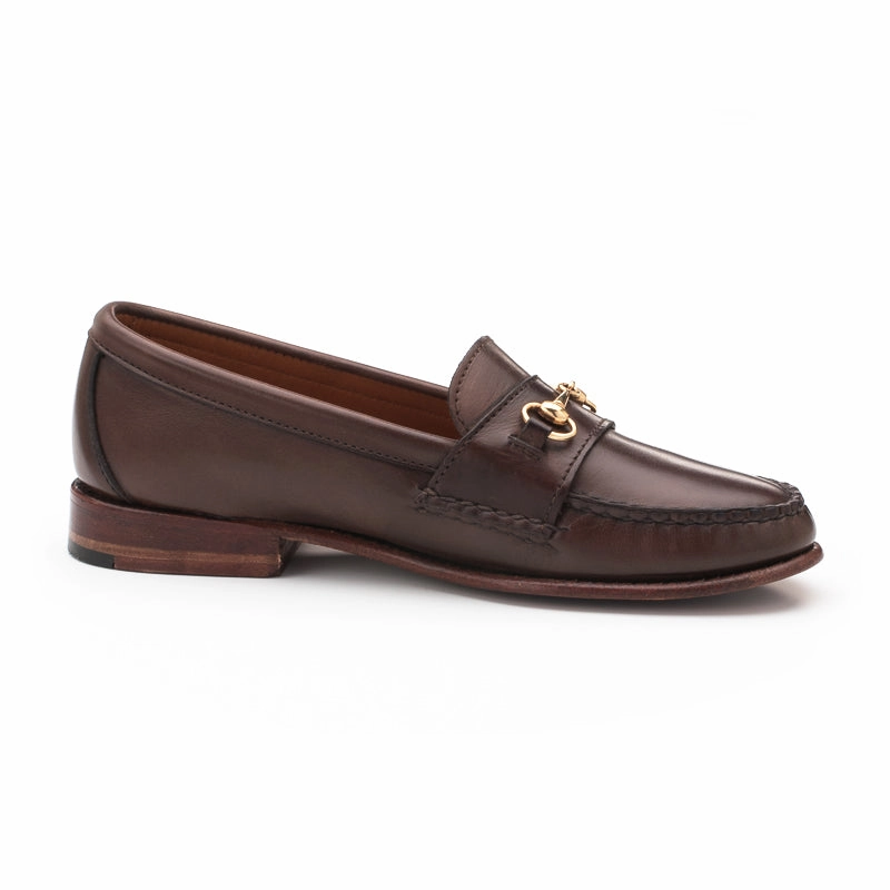 Women's Horsebit Loafers - Dark Brown Calf Loafers Heart